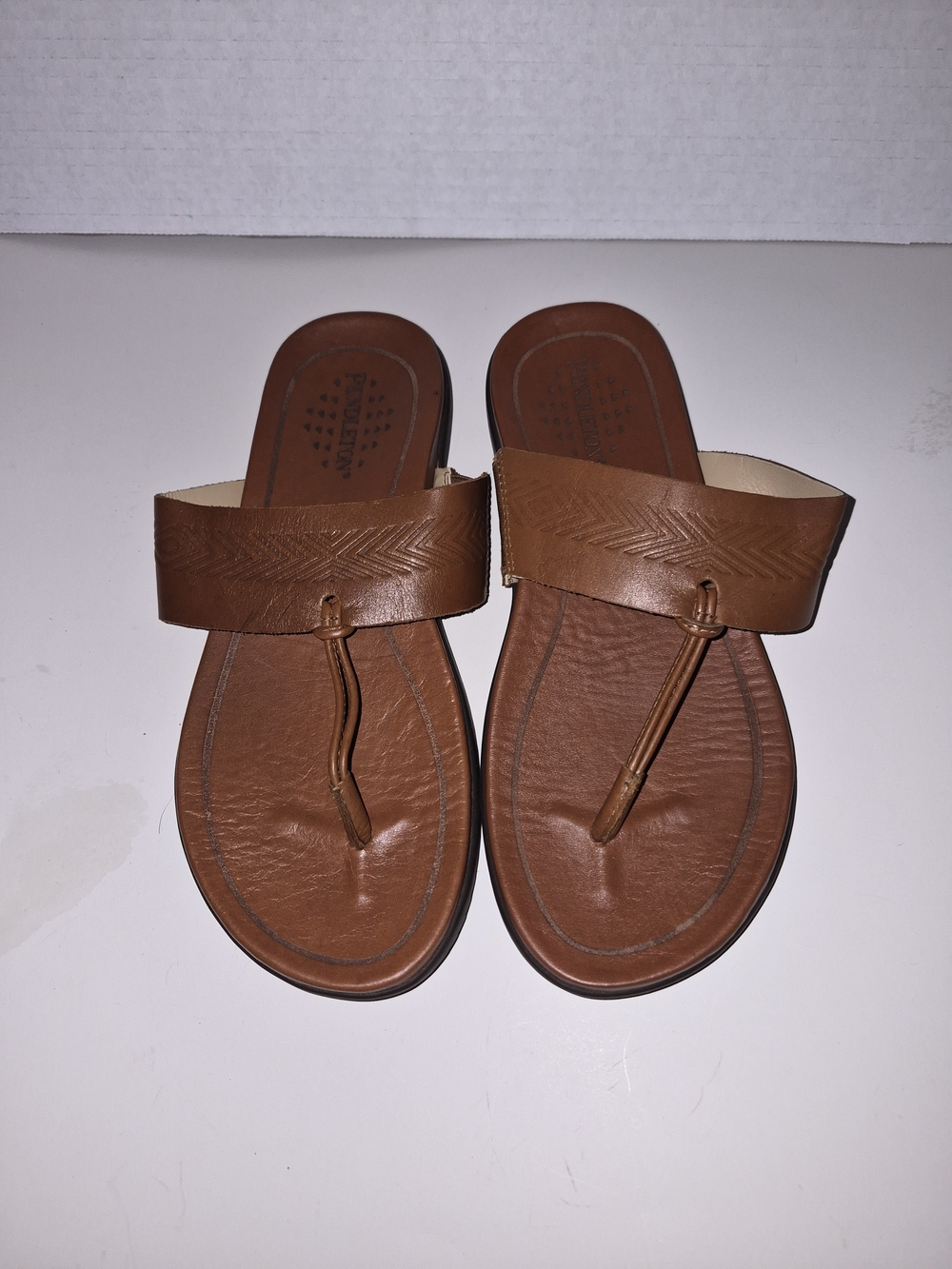 Pendleton Brown Leather Sandals Size 8 Womens